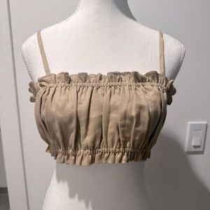 Eberjey top linen size medium tan color NWOT
